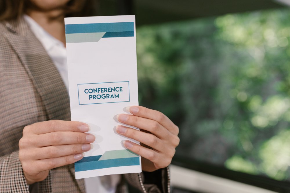 Trifold brochure for marketing displayed, showcasing design and layout options.