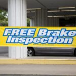Outdoor banner advertising a free brake inspection